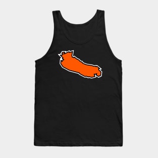 Gabriola Island Outline inTangerine Orange with Black Outline - Gabriola Island Tank Top